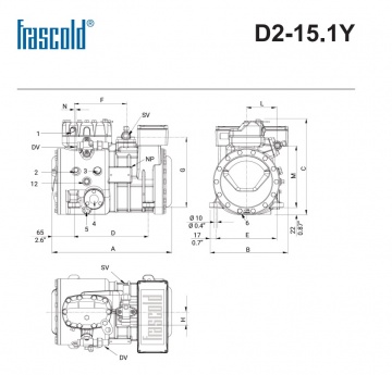 Compresor Frascold semiermetic D2-15.1Y
